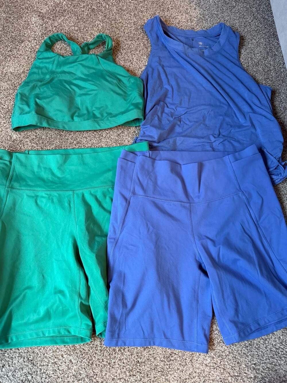 Lot of Two All in Motion Women's Athletic Tank Top and Biker Shorts Set - Large